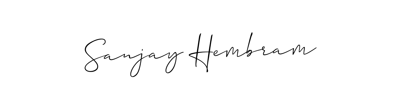 Create a beautiful signature design for name Sanjay Hembram. With this signature (Allison_Script) fonts, you can make a handwritten signature for free. Sanjay Hembram signature style 2 images and pictures png