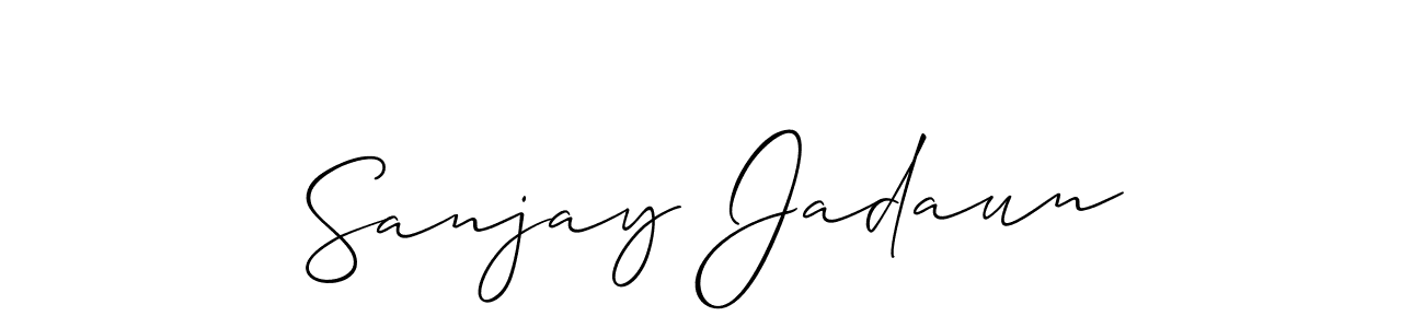 Make a beautiful signature design for name Sanjay Jadaun. With this signature (Allison_Script) style, you can create a handwritten signature for free. Sanjay Jadaun signature style 2 images and pictures png