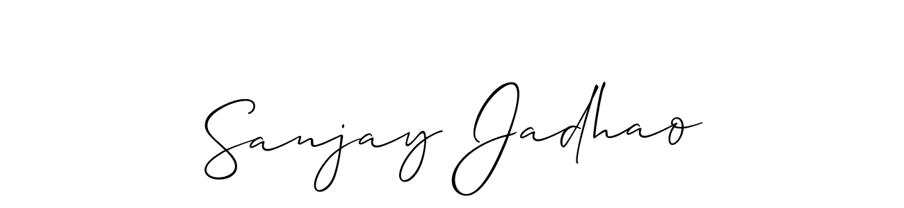 The best way (Allison_Script) to make a short signature is to pick only two or three words in your name. The name Sanjay Jadhao include a total of six letters. For converting this name. Sanjay Jadhao signature style 2 images and pictures png