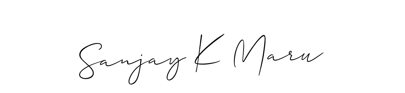 Make a beautiful signature design for name Sanjay K Maru. With this signature (Allison_Script) style, you can create a handwritten signature for free. Sanjay K Maru signature style 2 images and pictures png