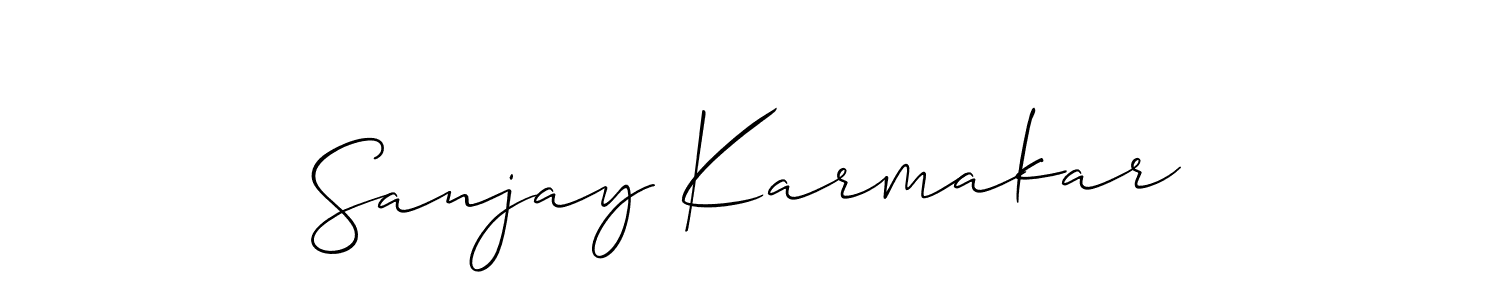 Also You can easily find your signature by using the search form. We will create Sanjay Karmakar name handwritten signature images for you free of cost using Allison_Script sign style. Sanjay Karmakar signature style 2 images and pictures png