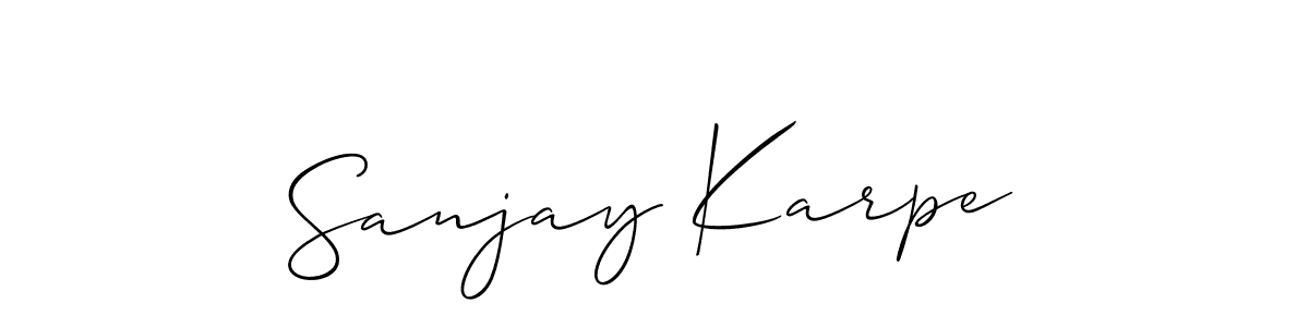 How to Draw Sanjay Karpe signature style? Allison_Script is a latest design signature styles for name Sanjay Karpe. Sanjay Karpe signature style 2 images and pictures png