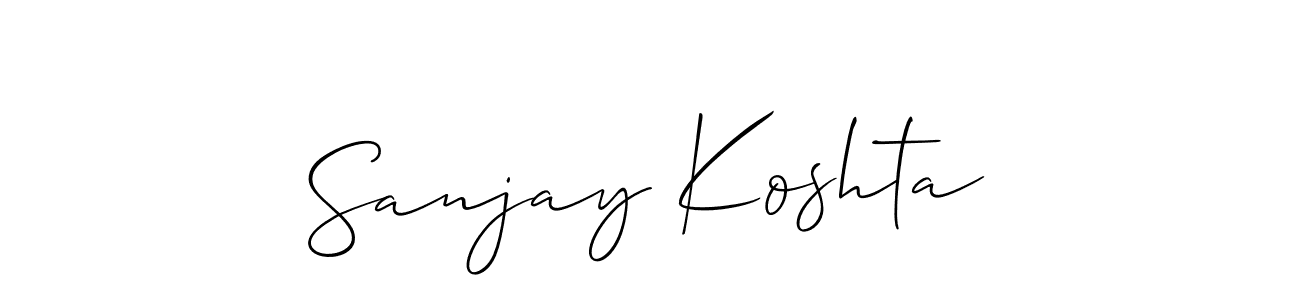 Make a short Sanjay Koshta signature style. Manage your documents anywhere anytime using Allison_Script. Create and add eSignatures, submit forms, share and send files easily. Sanjay Koshta signature style 2 images and pictures png