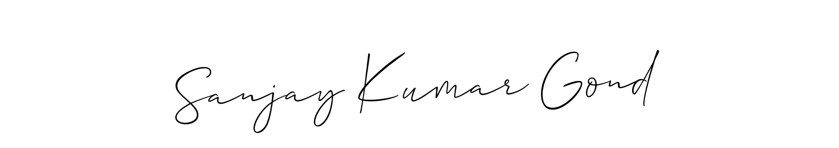 How to Draw Sanjay Kumar Gond signature style? Allison_Script is a latest design signature styles for name Sanjay Kumar Gond. Sanjay Kumar Gond signature style 2 images and pictures png