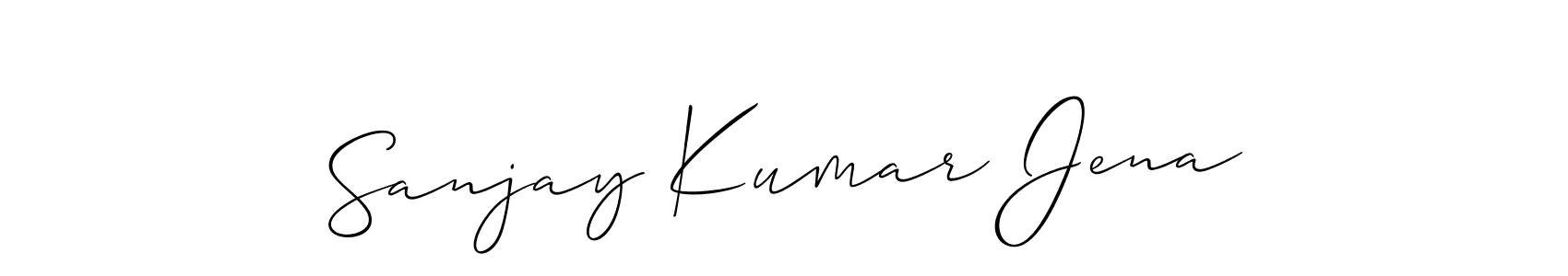 The best way (Allison_Script) to make a short signature is to pick only two or three words in your name. The name Sanjay Kumar Jena include a total of six letters. For converting this name. Sanjay Kumar Jena signature style 2 images and pictures png