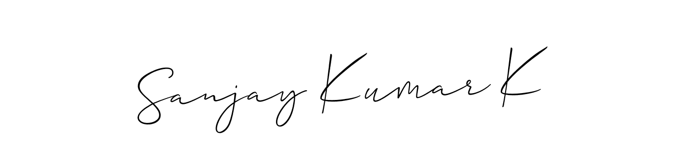 You should practise on your own different ways (Allison_Script) to write your name (Sanjay Kumar K) in signature. don't let someone else do it for you. Sanjay Kumar K signature style 2 images and pictures png