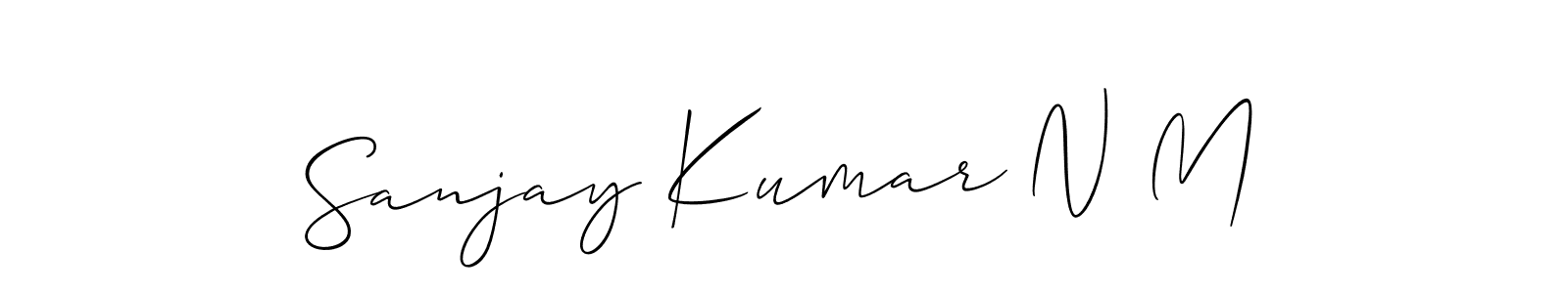 You should practise on your own different ways (Allison_Script) to write your name (Sanjay Kumar N M) in signature. don't let someone else do it for you. Sanjay Kumar N M signature style 2 images and pictures png