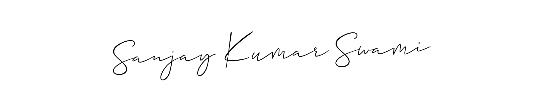 Allison_Script is a professional signature style that is perfect for those who want to add a touch of class to their signature. It is also a great choice for those who want to make their signature more unique. Get Sanjay Kumar Swami name to fancy signature for free. Sanjay Kumar Swami signature style 2 images and pictures png