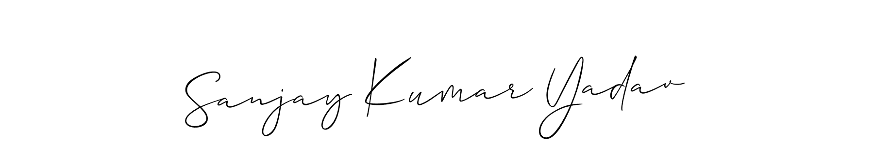Use a signature maker to create a handwritten signature online. With this signature software, you can design (Allison_Script) your own signature for name Sanjay Kumar Yadav. Sanjay Kumar Yadav signature style 2 images and pictures png