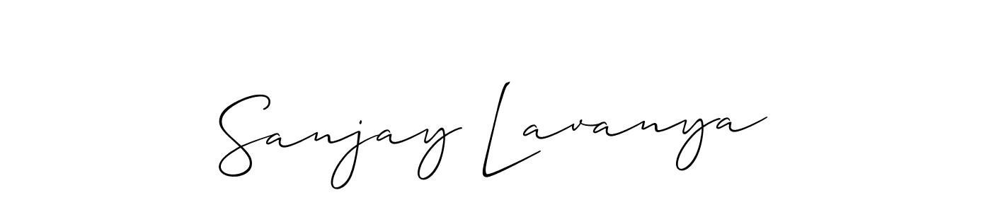 The best way (Allison_Script) to make a short signature is to pick only two or three words in your name. The name Sanjay Lavanya include a total of six letters. For converting this name. Sanjay Lavanya signature style 2 images and pictures png