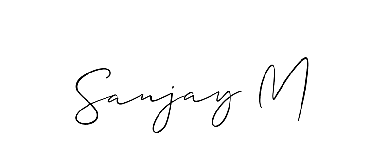 This is the best signature style for the Sanjay M name. Also you like these signature font (Allison_Script). Mix name signature. Sanjay M signature style 2 images and pictures png