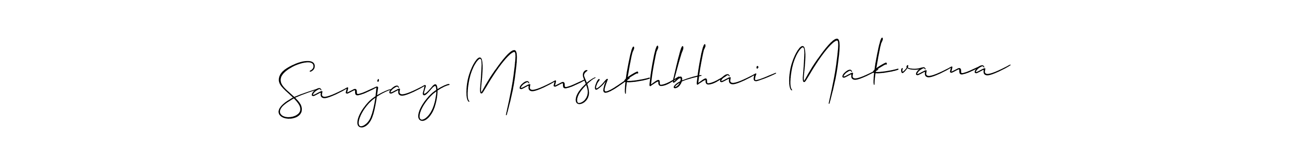 Design your own signature with our free online signature maker. With this signature software, you can create a handwritten (Allison_Script) signature for name Sanjay Mansukhbhai Makvana. Sanjay Mansukhbhai Makvana signature style 2 images and pictures png