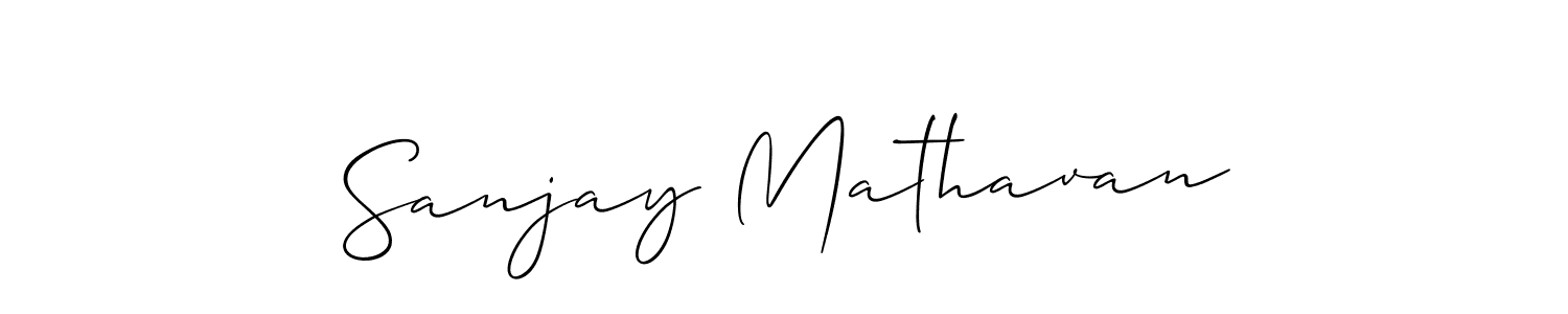 if you are searching for the best signature style for your name Sanjay Mathavan. so please give up your signature search. here we have designed multiple signature styles  using Allison_Script. Sanjay Mathavan signature style 2 images and pictures png