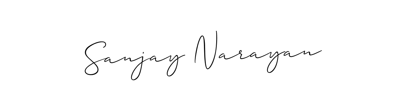 Also You can easily find your signature by using the search form. We will create Sanjay Narayan name handwritten signature images for you free of cost using Allison_Script sign style. Sanjay Narayan signature style 2 images and pictures png