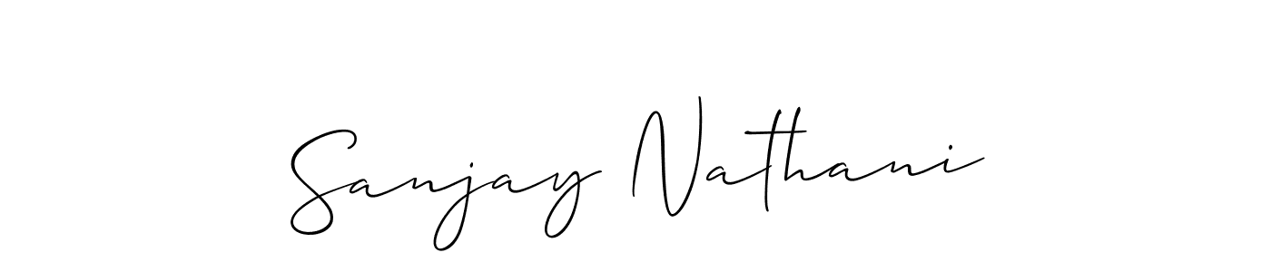Design your own signature with our free online signature maker. With this signature software, you can create a handwritten (Allison_Script) signature for name Sanjay Nathani. Sanjay Nathani signature style 2 images and pictures png