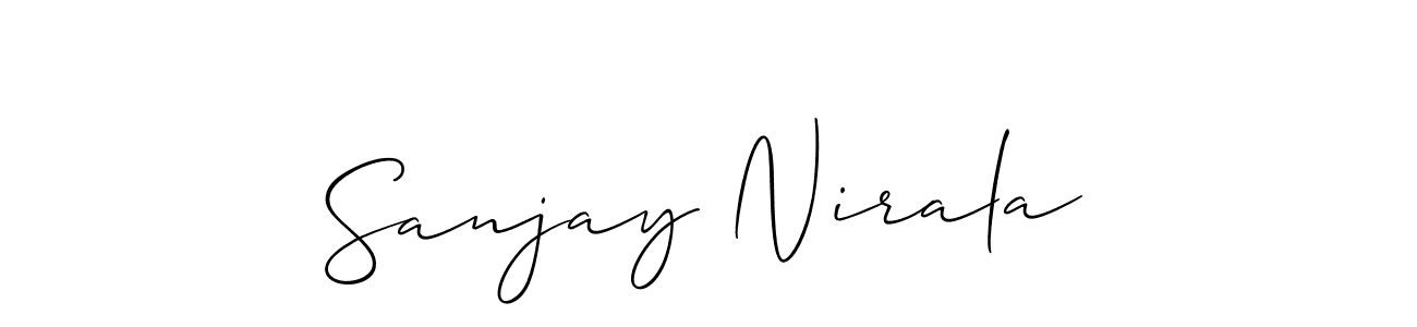 The best way (Allison_Script) to make a short signature is to pick only two or three words in your name. The name Sanjay Nirala include a total of six letters. For converting this name. Sanjay Nirala signature style 2 images and pictures png