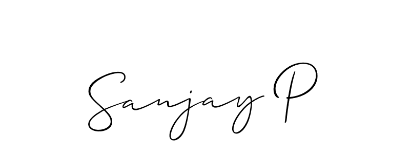 Design your own signature with our free online signature maker. With this signature software, you can create a handwritten (Allison_Script) signature for name Sanjay P. Sanjay P signature style 2 images and pictures png