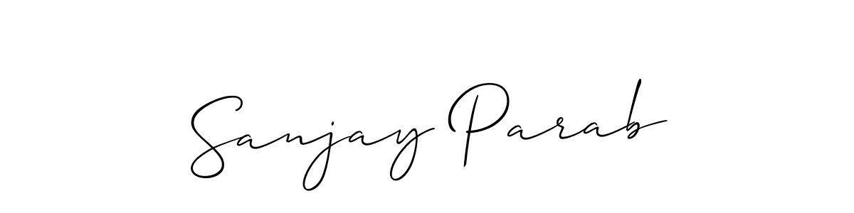 You should practise on your own different ways (Allison_Script) to write your name (Sanjay Parab) in signature. don't let someone else do it for you. Sanjay Parab signature style 2 images and pictures png