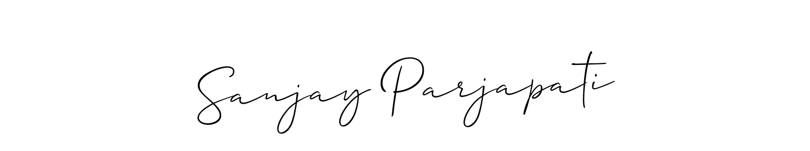 Make a beautiful signature design for name Sanjay Parjapati. With this signature (Allison_Script) style, you can create a handwritten signature for free. Sanjay Parjapati signature style 2 images and pictures png