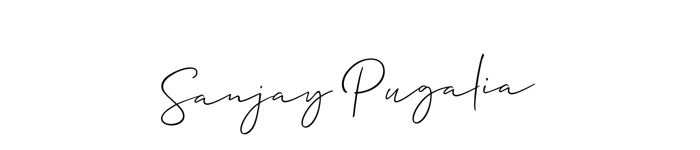 This is the best signature style for the Sanjay Pugalia name. Also you like these signature font (Allison_Script). Mix name signature. Sanjay Pugalia signature style 2 images and pictures png