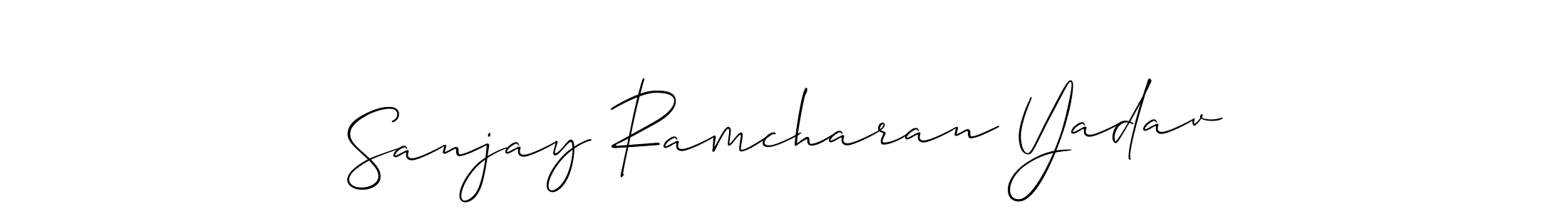 Make a beautiful signature design for name Sanjay Ramcharan Yadav. With this signature (Allison_Script) style, you can create a handwritten signature for free. Sanjay Ramcharan Yadav signature style 2 images and pictures png