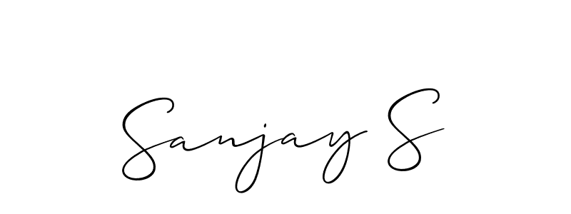 if you are searching for the best signature style for your name Sanjay S. so please give up your signature search. here we have designed multiple signature styles  using Allison_Script. Sanjay S signature style 2 images and pictures png