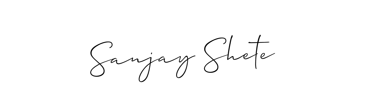 Create a beautiful signature design for name Sanjay Shete. With this signature (Allison_Script) fonts, you can make a handwritten signature for free. Sanjay Shete signature style 2 images and pictures png