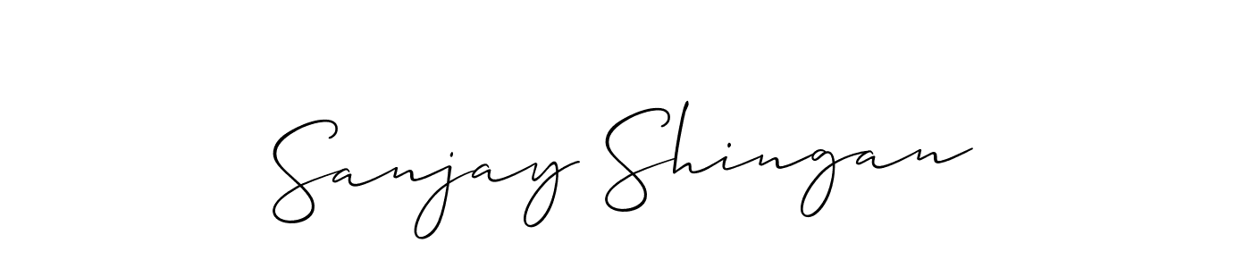 How to make Sanjay Shingan name signature. Use Allison_Script style for creating short signs online. This is the latest handwritten sign. Sanjay Shingan signature style 2 images and pictures png