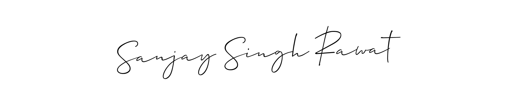 The best way (Allison_Script) to make a short signature is to pick only two or three words in your name. The name Sanjay Singh Rawat include a total of six letters. For converting this name. Sanjay Singh Rawat signature style 2 images and pictures png