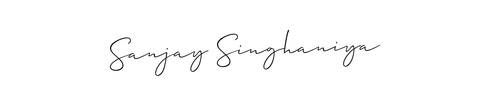 This is the best signature style for the Sanjay Singhaniya name. Also you like these signature font (Allison_Script). Mix name signature. Sanjay Singhaniya signature style 2 images and pictures png