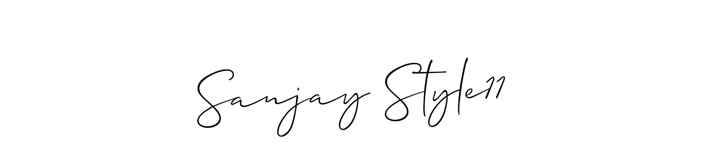 Also You can easily find your signature by using the search form. We will create Sanjay Style11 name handwritten signature images for you free of cost using Allison_Script sign style. Sanjay Style11 signature style 2 images and pictures png