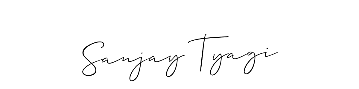 Create a beautiful signature design for name Sanjay Tyagi. With this signature (Allison_Script) fonts, you can make a handwritten signature for free. Sanjay Tyagi signature style 2 images and pictures png