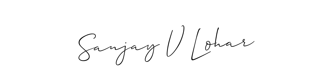 Make a short Sanjay V Lohar signature style. Manage your documents anywhere anytime using Allison_Script. Create and add eSignatures, submit forms, share and send files easily. Sanjay V Lohar signature style 2 images and pictures png