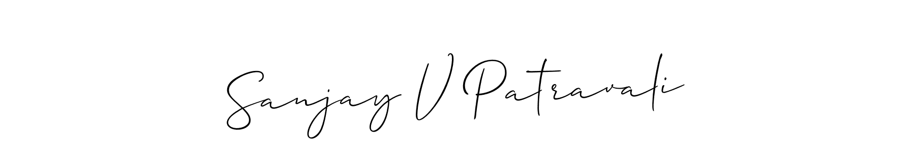 Also You can easily find your signature by using the search form. We will create Sanjay V Patravali name handwritten signature images for you free of cost using Allison_Script sign style. Sanjay V Patravali signature style 2 images and pictures png