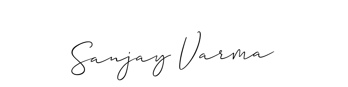 How to make Sanjay Varma name signature. Use Allison_Script style for creating short signs online. This is the latest handwritten sign. Sanjay Varma signature style 2 images and pictures png