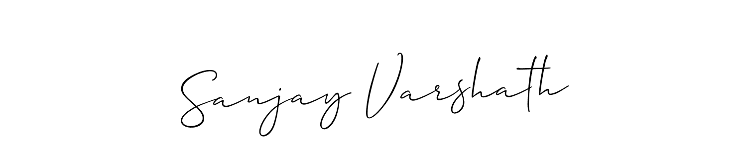 The best way (Allison_Script) to make a short signature is to pick only two or three words in your name. The name Sanjay Varshath include a total of six letters. For converting this name. Sanjay Varshath signature style 2 images and pictures png