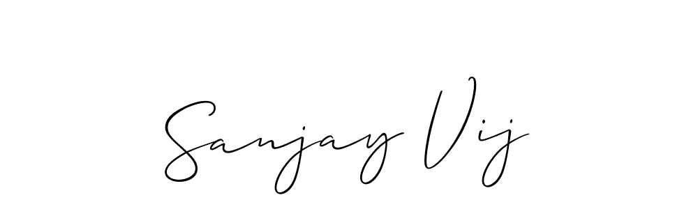 You should practise on your own different ways (Allison_Script) to write your name (Sanjay Vij) in signature. don't let someone else do it for you. Sanjay Vij signature style 2 images and pictures png