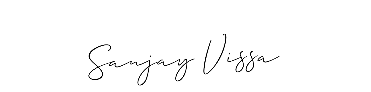 Make a beautiful signature design for name Sanjay Vissa. With this signature (Allison_Script) style, you can create a handwritten signature for free. Sanjay Vissa signature style 2 images and pictures png