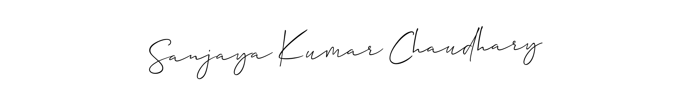 You should practise on your own different ways (Allison_Script) to write your name (Sanjaya Kumar Chaudhary) in signature. don't let someone else do it for you. Sanjaya Kumar Chaudhary signature style 2 images and pictures png