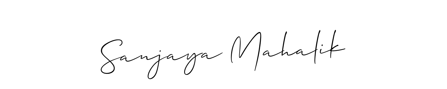 Make a beautiful signature design for name Sanjaya Mahalik. With this signature (Allison_Script) style, you can create a handwritten signature for free. Sanjaya Mahalik signature style 2 images and pictures png