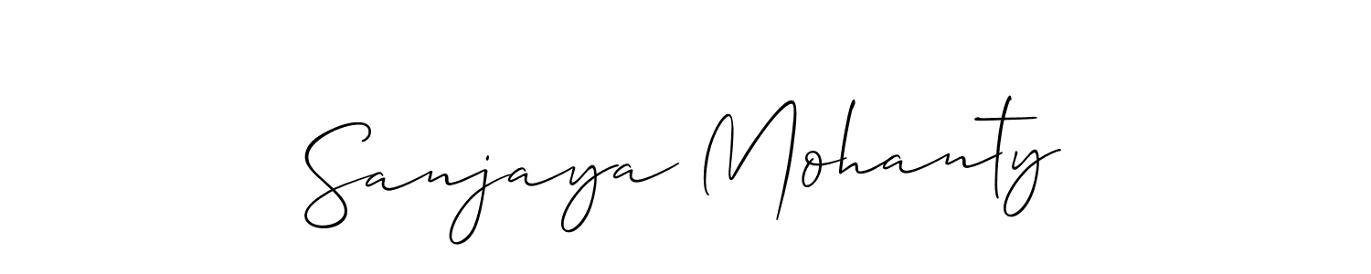 Make a beautiful signature design for name Sanjaya Mohanty. With this signature (Allison_Script) style, you can create a handwritten signature for free. Sanjaya Mohanty signature style 2 images and pictures png