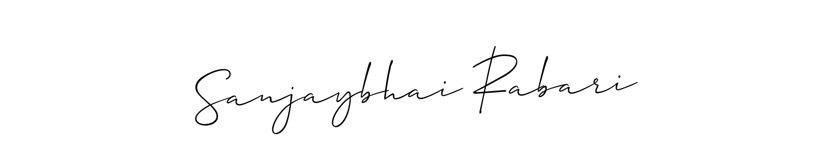 Make a beautiful signature design for name Sanjaybhai Rabari. With this signature (Allison_Script) style, you can create a handwritten signature for free. Sanjaybhai Rabari signature style 2 images and pictures png