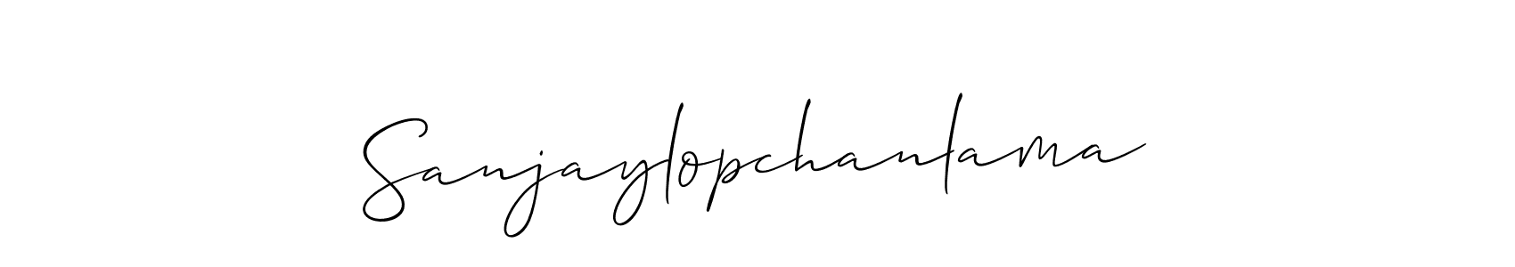 Create a beautiful signature design for name Sanjaylopchanlama. With this signature (Allison_Script) fonts, you can make a handwritten signature for free. Sanjaylopchanlama signature style 2 images and pictures png