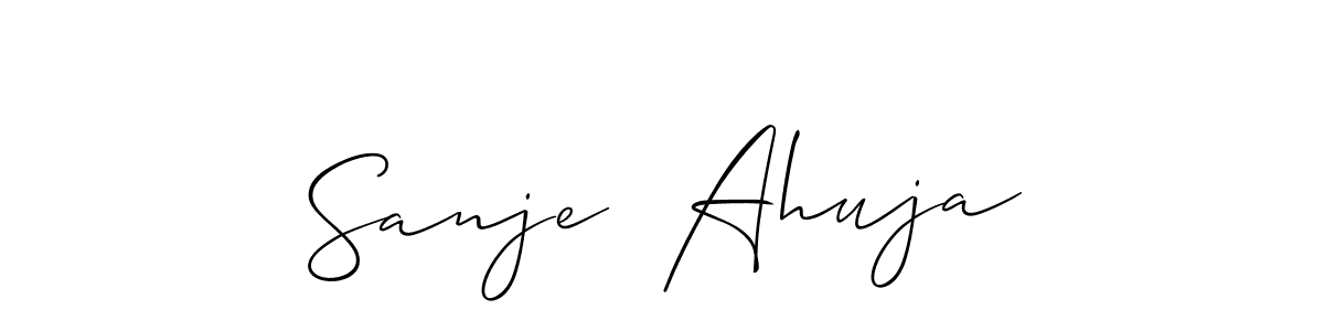 How to make Sanje  Ahuja name signature. Use Allison_Script style for creating short signs online. This is the latest handwritten sign. Sanje  Ahuja signature style 2 images and pictures png