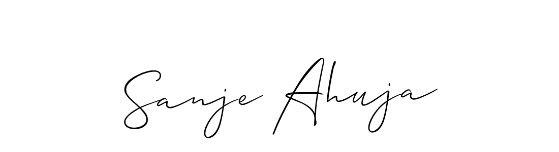 Make a beautiful signature design for name Sanje Ahuja. With this signature (Allison_Script) style, you can create a handwritten signature for free. Sanje Ahuja signature style 2 images and pictures png