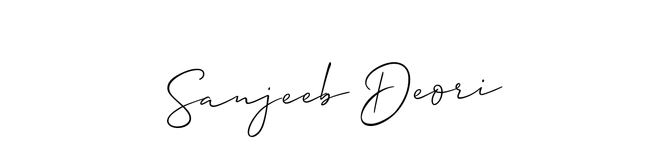 How to make Sanjeeb Deori signature? Allison_Script is a professional autograph style. Create handwritten signature for Sanjeeb Deori name. Sanjeeb Deori signature style 2 images and pictures png