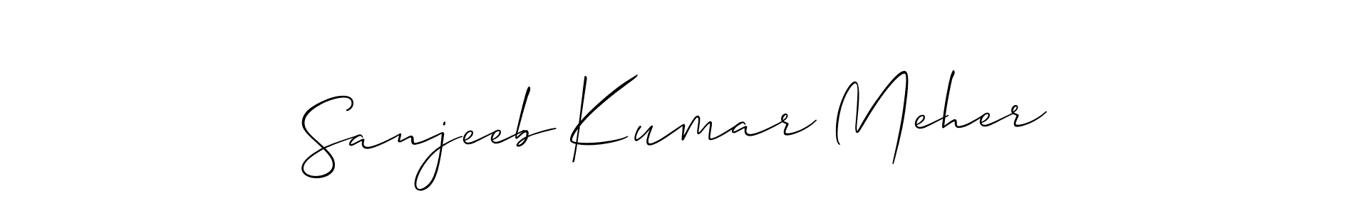 This is the best signature style for the Sanjeeb Kumar Meher name. Also you like these signature font (Allison_Script). Mix name signature. Sanjeeb Kumar Meher signature style 2 images and pictures png