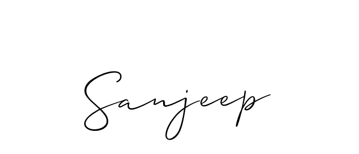 How to make Sanjeep signature? Allison_Script is a professional autograph style. Create handwritten signature for Sanjeep name. Sanjeep signature style 2 images and pictures png