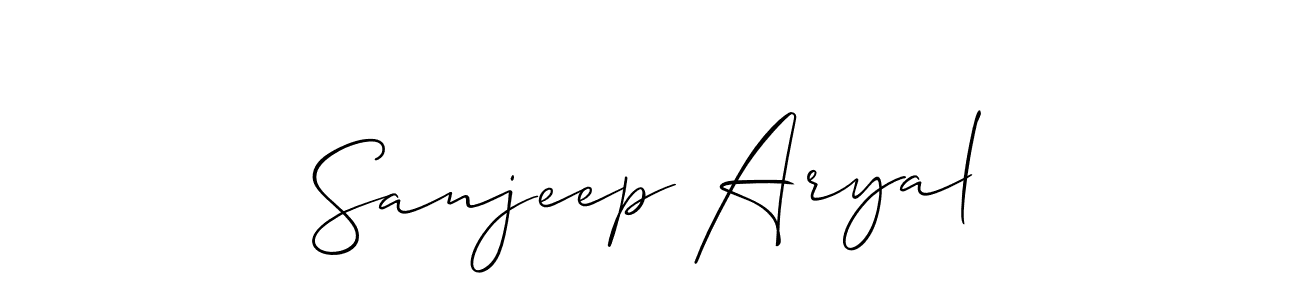 Allison_Script is a professional signature style that is perfect for those who want to add a touch of class to their signature. It is also a great choice for those who want to make their signature more unique. Get Sanjeep Aryal name to fancy signature for free. Sanjeep Aryal signature style 2 images and pictures png