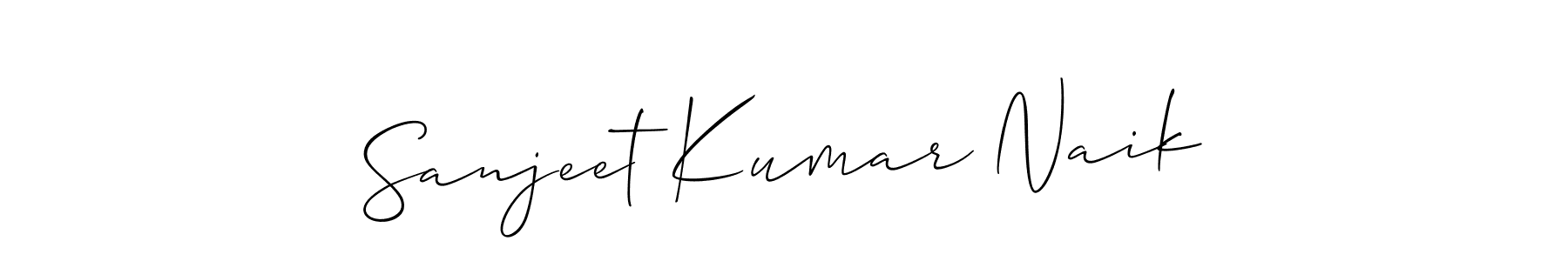 The best way (Allison_Script) to make a short signature is to pick only two or three words in your name. The name Sanjeet Kumar Naik include a total of six letters. For converting this name. Sanjeet Kumar Naik signature style 2 images and pictures png